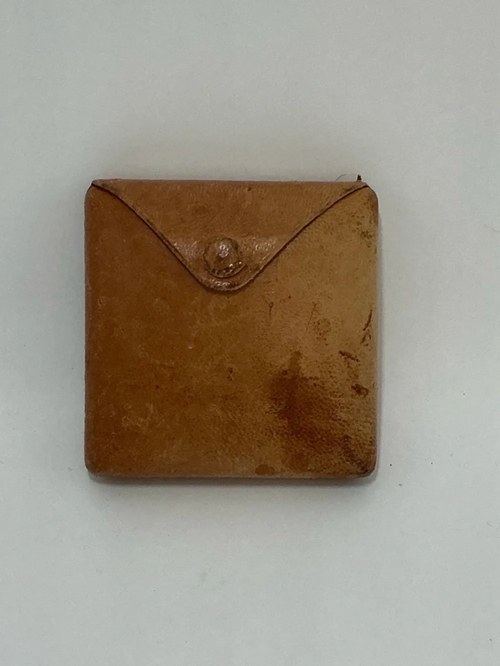 Leather Square Coin Pouch - Tan